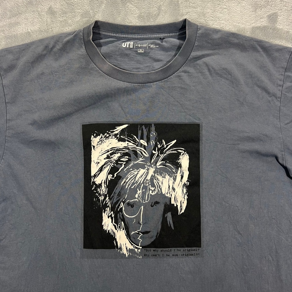 UNIQLO Andy Warhol Graphic T Shirt Mens XL Gray Kosuke Kawamura Retro Modern Art